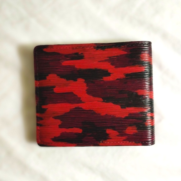 Louis Vuitton Other - Preloved Lmtd Edition LOUIS VUITTON Wallet Black BiFold Camo Red & Black #6/10